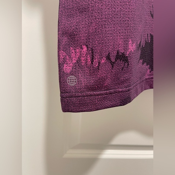 Adidas Golf Polo Sample Flower Mesh Golf Shirt Size Medium Black Lucid Fuchsia - Picture 11 of 14